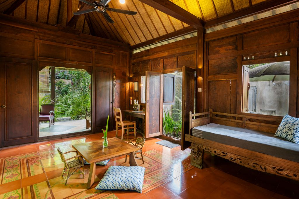 Inside of Yabbiekayu wooden Javanese bungalows
